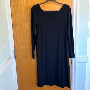 Eileen Fisher knit black dress XS